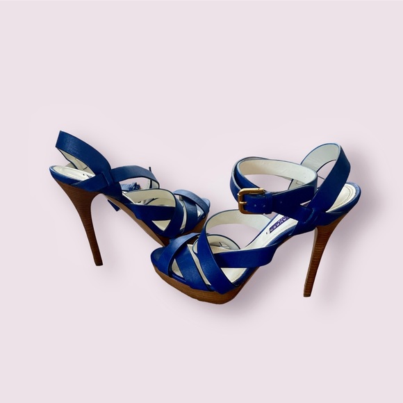 Vintage Ralph Lauren Collection Purple Label Sapphire Stiletto Heels - Picture 10 of 10